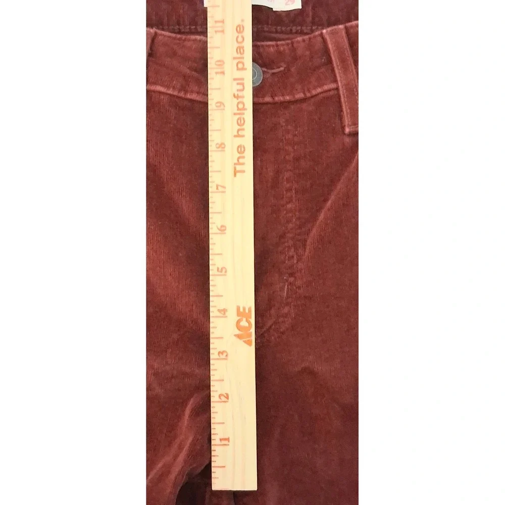 Levi's 725 High Rise Bootcut Pants Women's Size 29 Red Corduroy Pockets Preowned